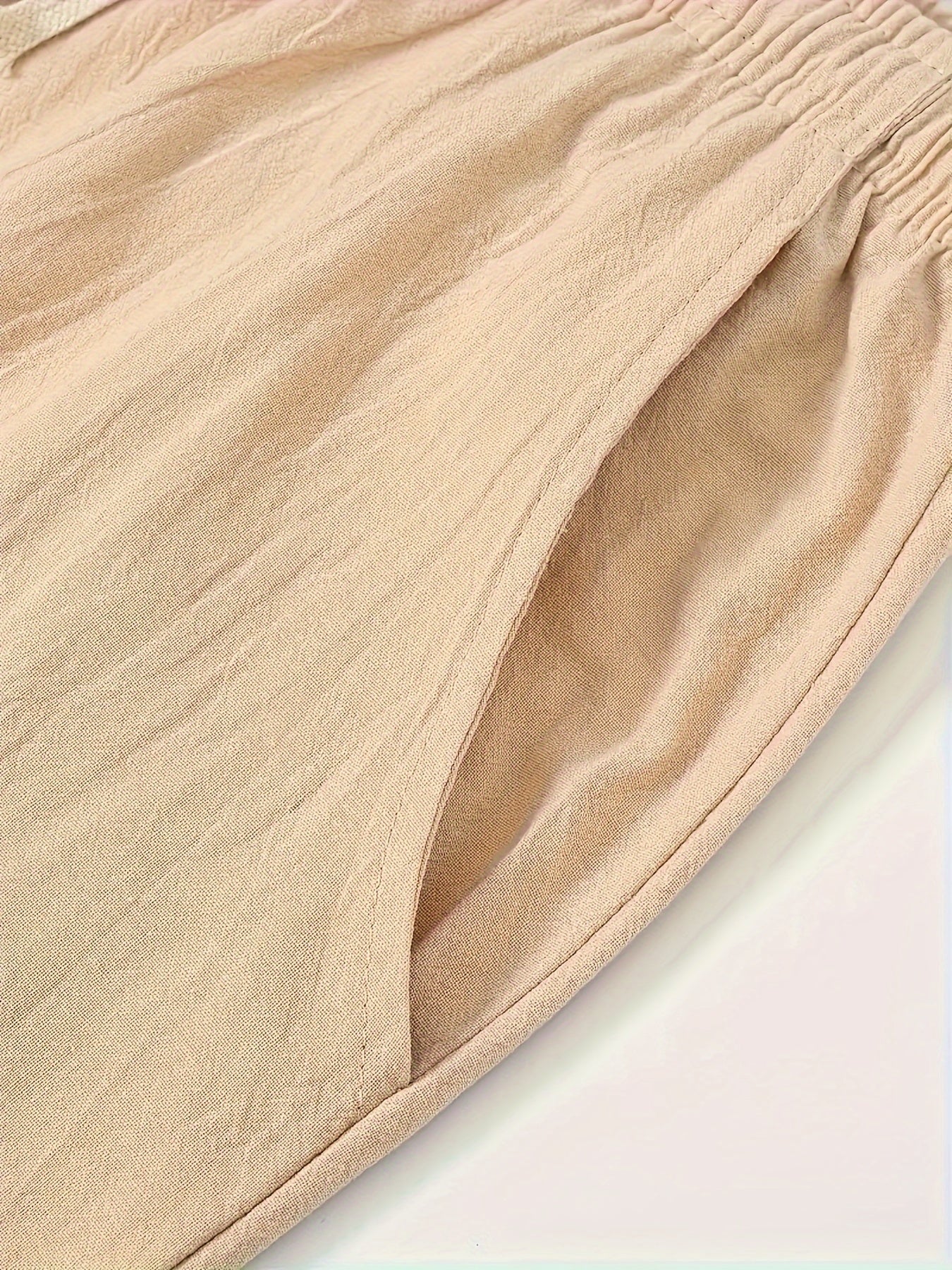 Мужские хлопковые дышащие брюки с шнурком для повседневной летней и праздничной одежды