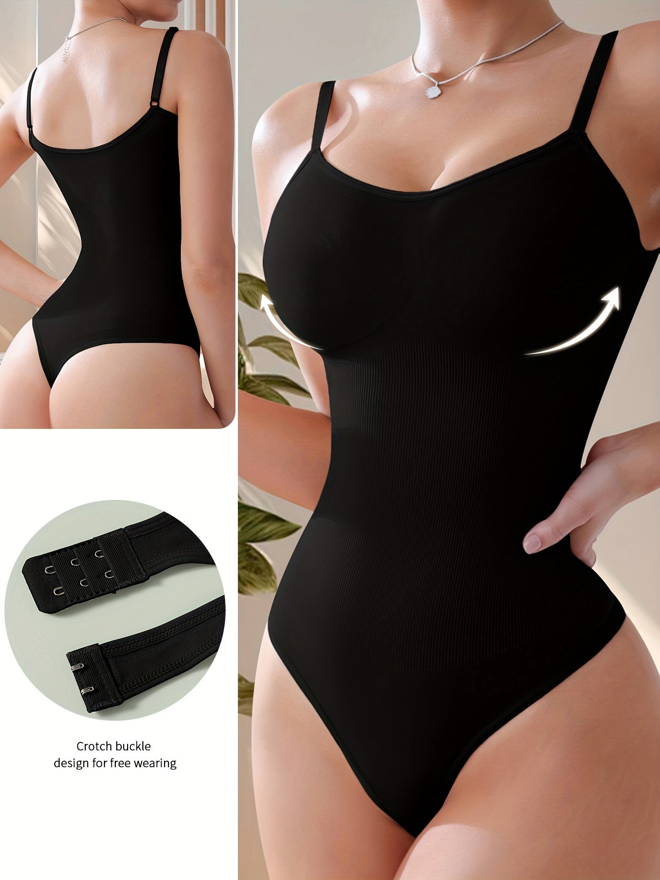 Women's Breathable Stretch Bodysuit with High-Waisted Cinched Waist and Zipper