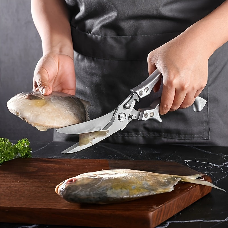 1-Pack Ambidextrous Poultry Shears Heavy Duty Stainless Steel Meat Fish Scissors