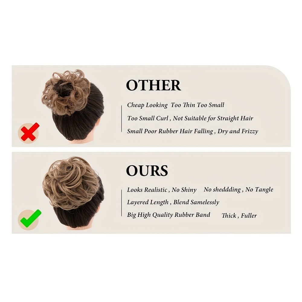 Women Synthetic Hair Bun Chignon Hairpiece Elastic Scrunchie Hair Accessory