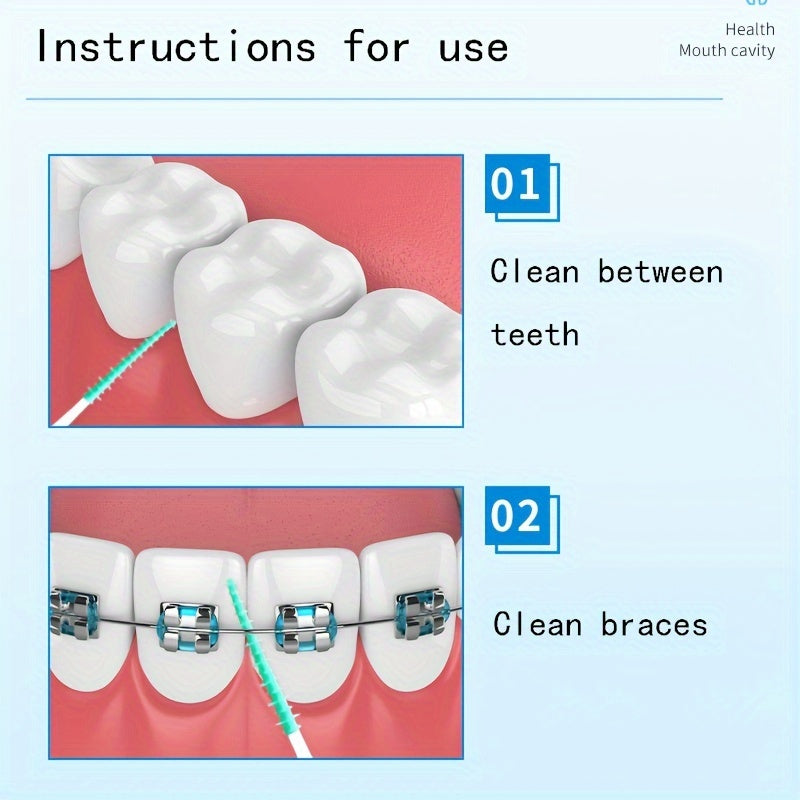 65 dona interdental tish cho'tkasi, tishlarni tozalash va dog'larni olib tashlash uchun