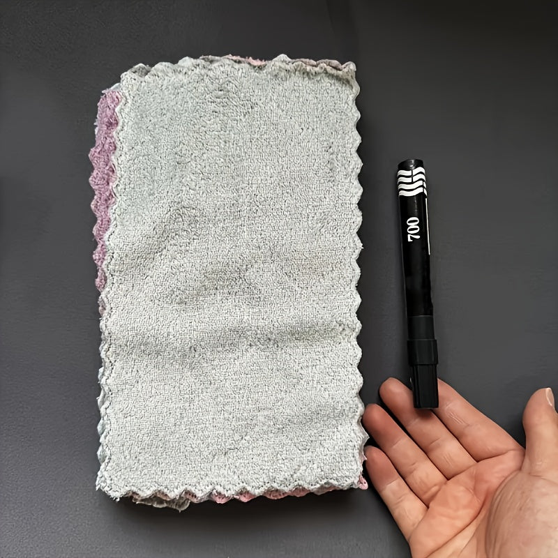 10pcs Reusable Dish Towels Soft Absorbent Kitchen Cleaning Random Colors 13.97x23.88cm