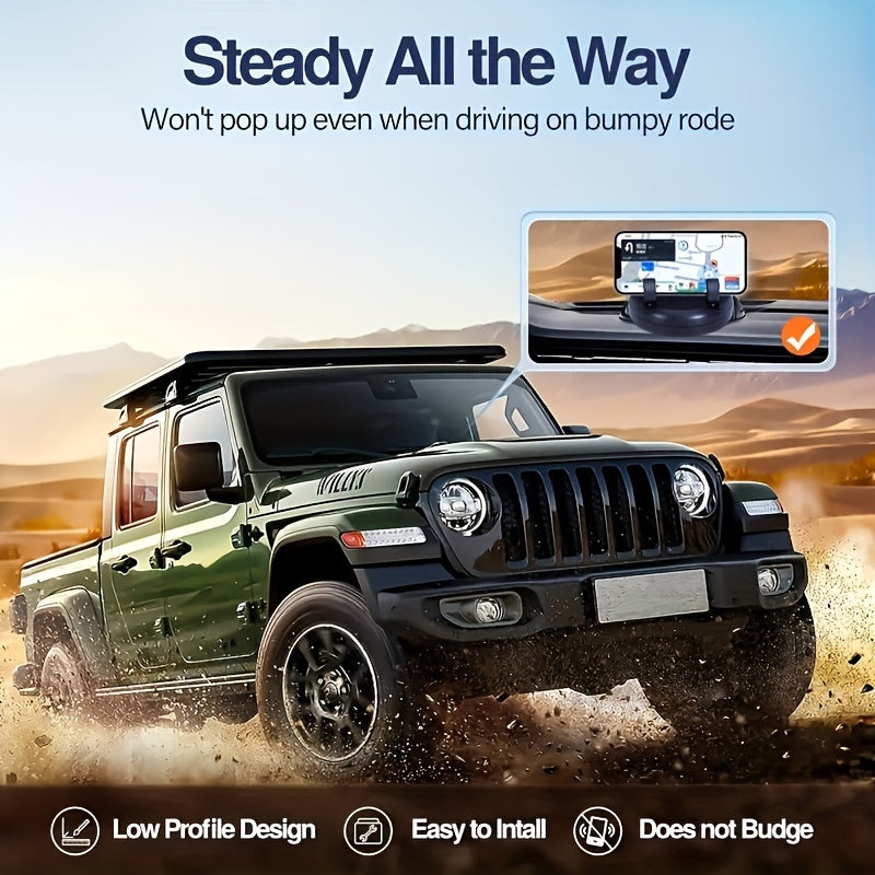 Universal ABS Car Phone Mount with 360° Rotation and One-Handed Operation