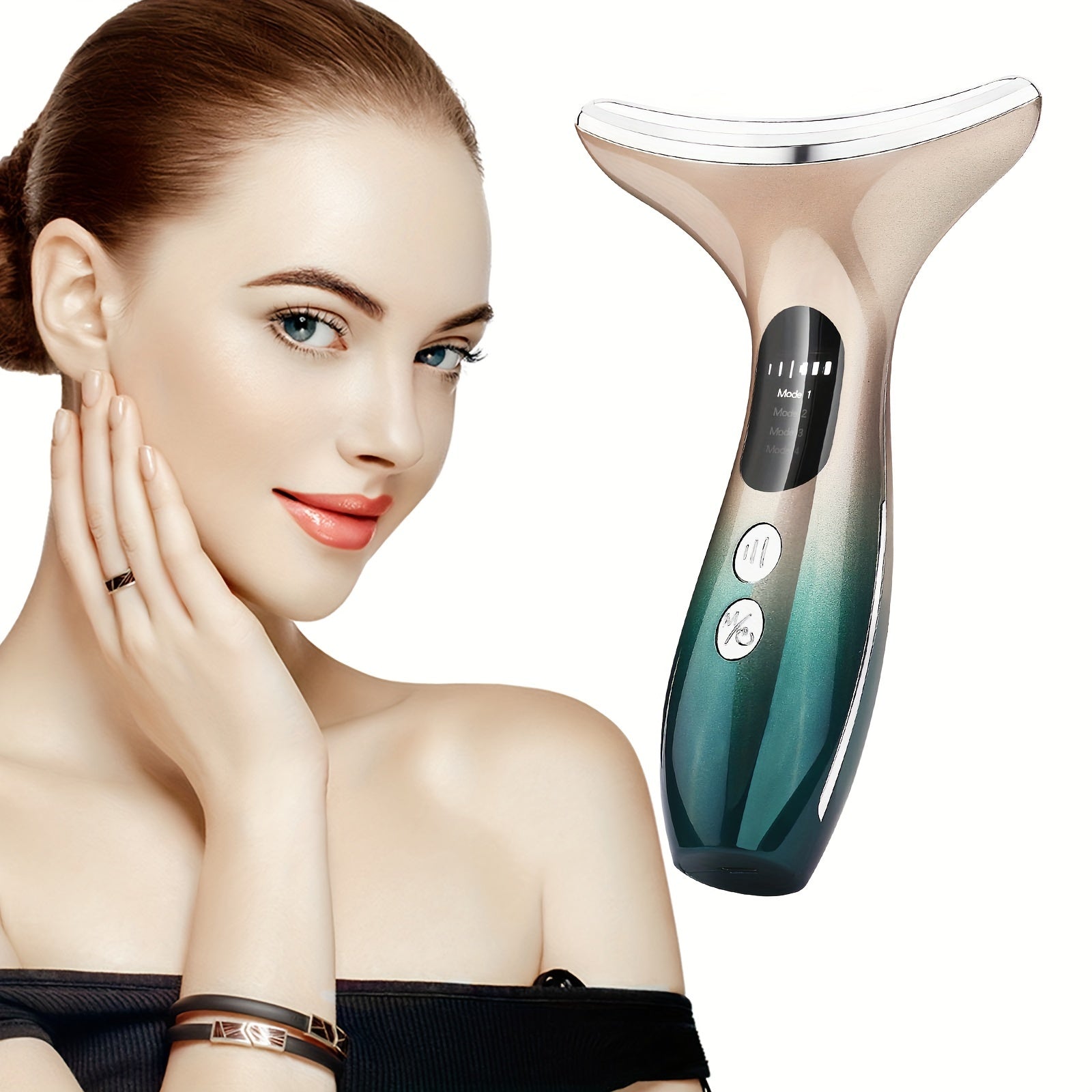 Masajeador facial y de cuello para mujer, recargable por USB, cuidado de la piel, regalo