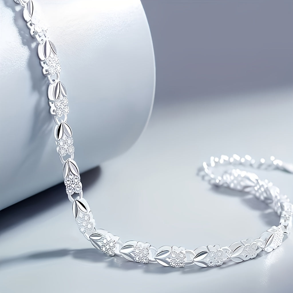 Vintage Style Silver Bracelet for Women Sterling Silver Plated Jewelry Gift