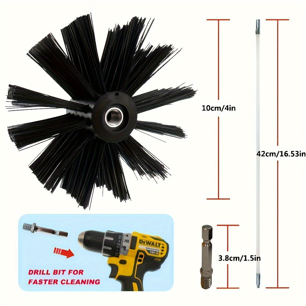 Chimney Sweep Set 11 Pieces with Flue Brush Rod Kit Soot Cleaning Tools