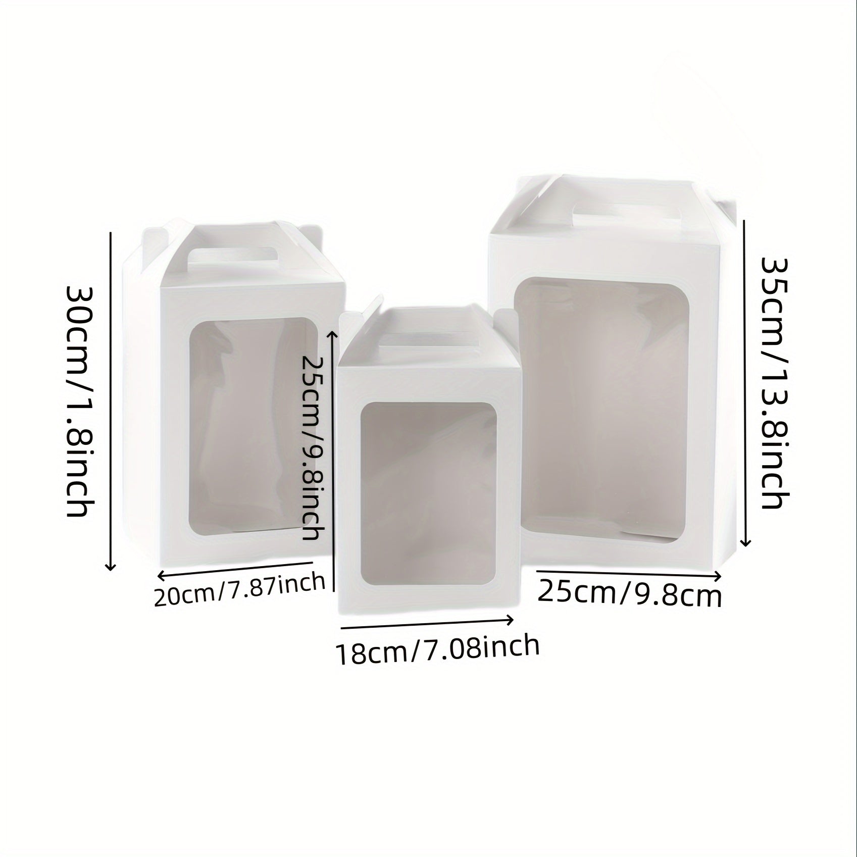 2 Cake Boxes with Clear Windows for Baked Goods Pastries and Party Favors