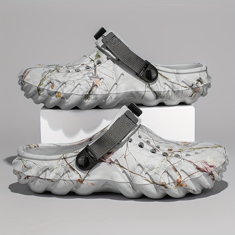 Erkaklar uchun uslubiy yozgi qopqoq, naqshli EVA materialdan tayyorlangan, plyaj uchun sozlanadigan kamar.