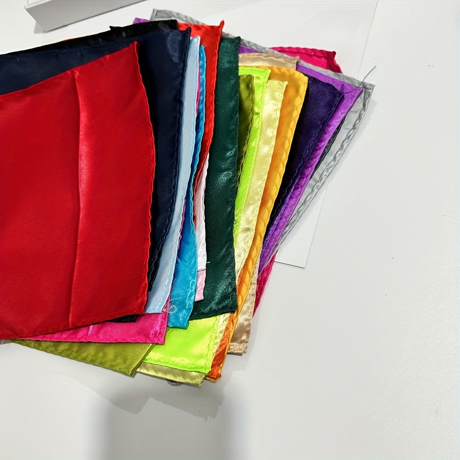 Set of 24 Multicolored Square Pocket Square Handkerchiefs for Men
