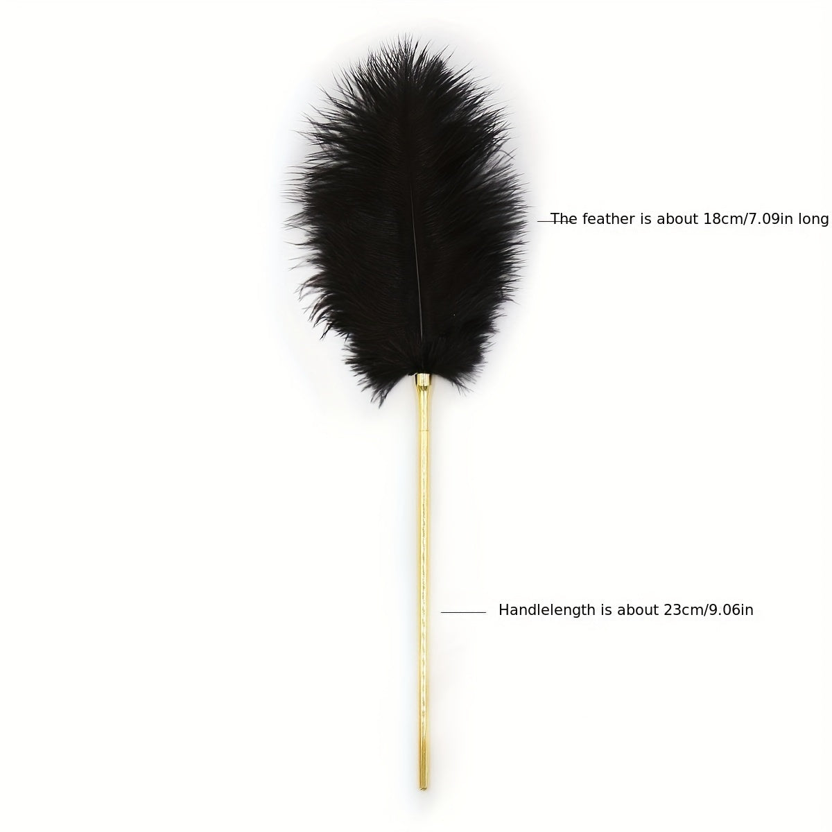 Black Feather Teasing Stick for Women and Couples Intimate Play Accessory