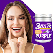 Purple Tooth Powder 80ml Natural Teeth Whitening with Honeysuckle and Mint