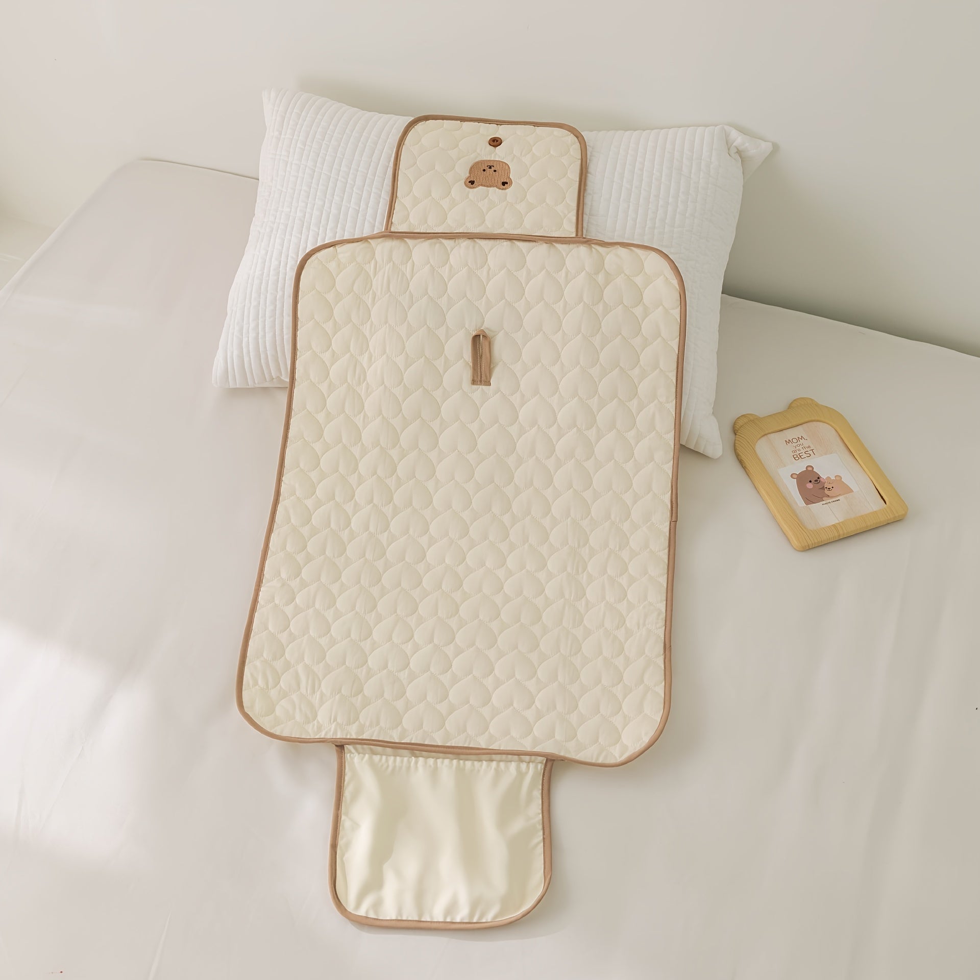 Baby Changing Pad Double-Sided Urine Pad Foldable Nap Mat with Lanyard for Cribs