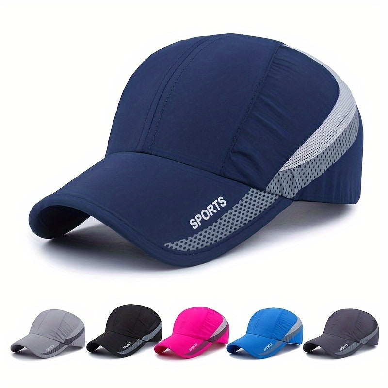 Navy Blue Sport Cap with Adjustable Fit Breathable Mesh Back Sun Protection for Hiking and Camping