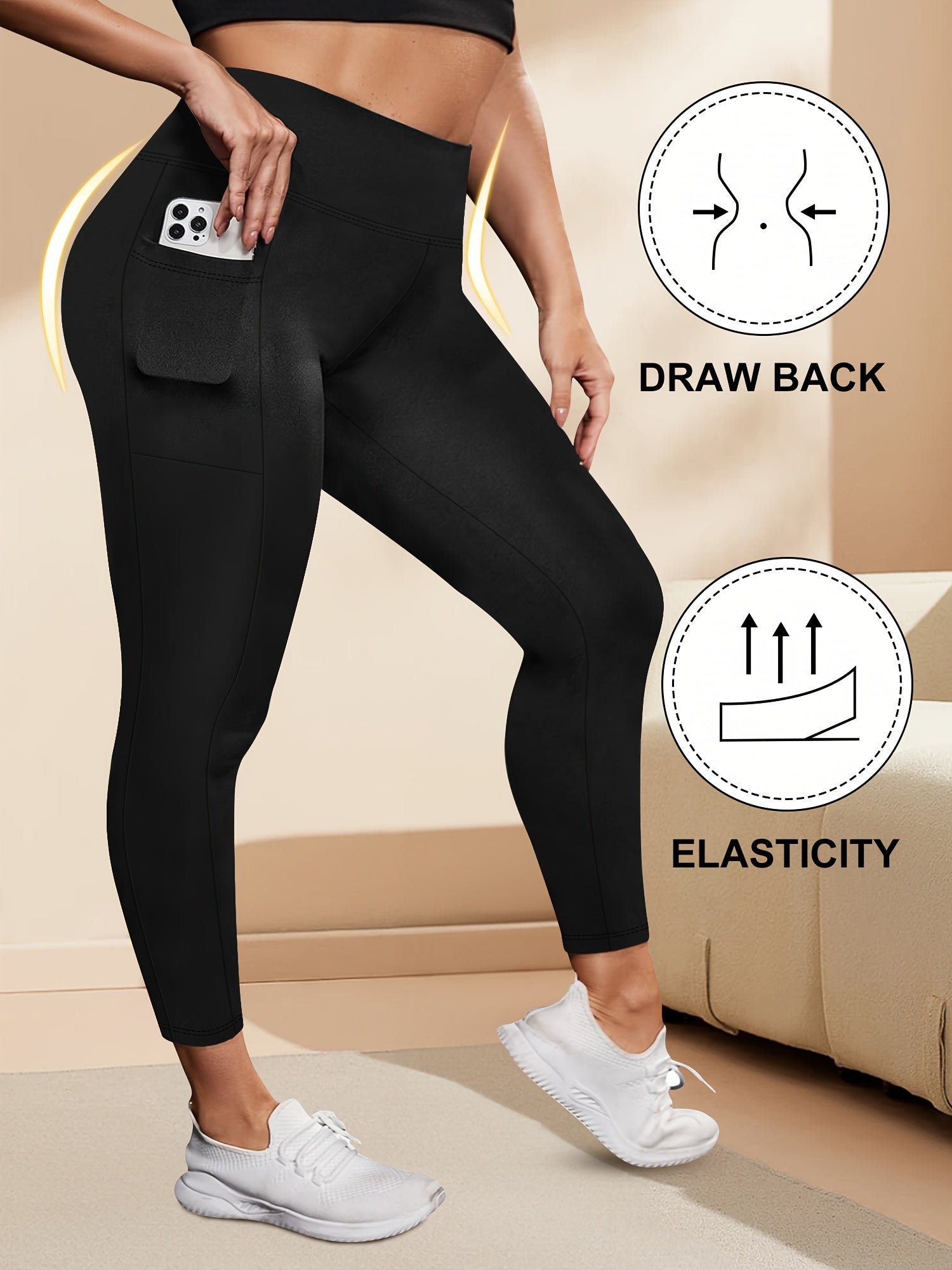 Plus Size Women’s Leggings High Waist Tummy Control Soft Yoga Pants for Workout