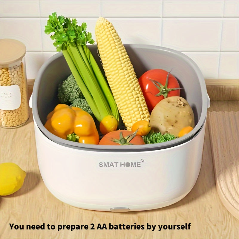 Portativ meva va sabzavot yuvish mashinasi, batareyka bilan ishlaydi, PP material, qiyshiq tutqich bilan