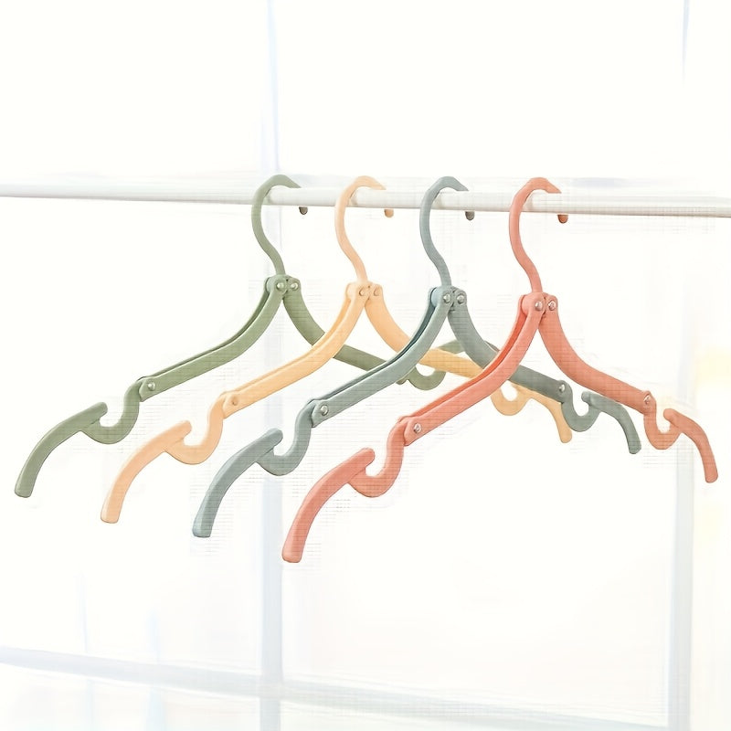 Set of 10 Heavy Duty Plastic Folding Hangers with Clips for Clothes and Accessories