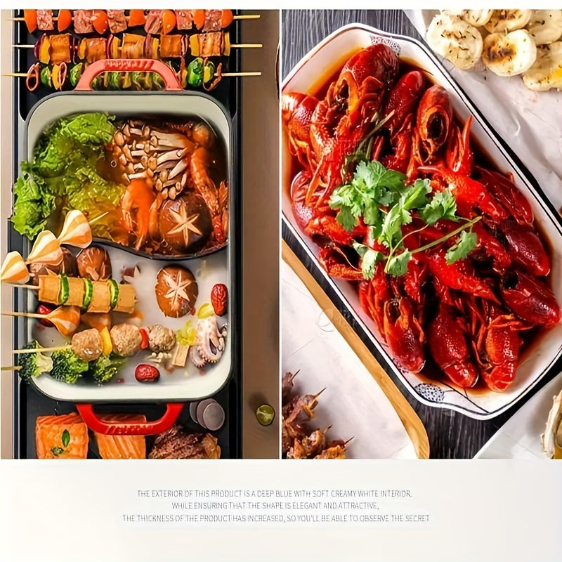 Enamel Square Baking Pan Non-Stick for Fish Steak BBQ Versatile