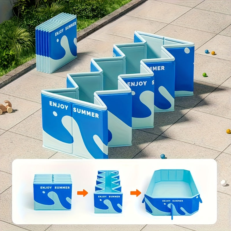 Inflatable Rectangular Pool for Ages 14+ Durable PVC Family Pool 21L-100L