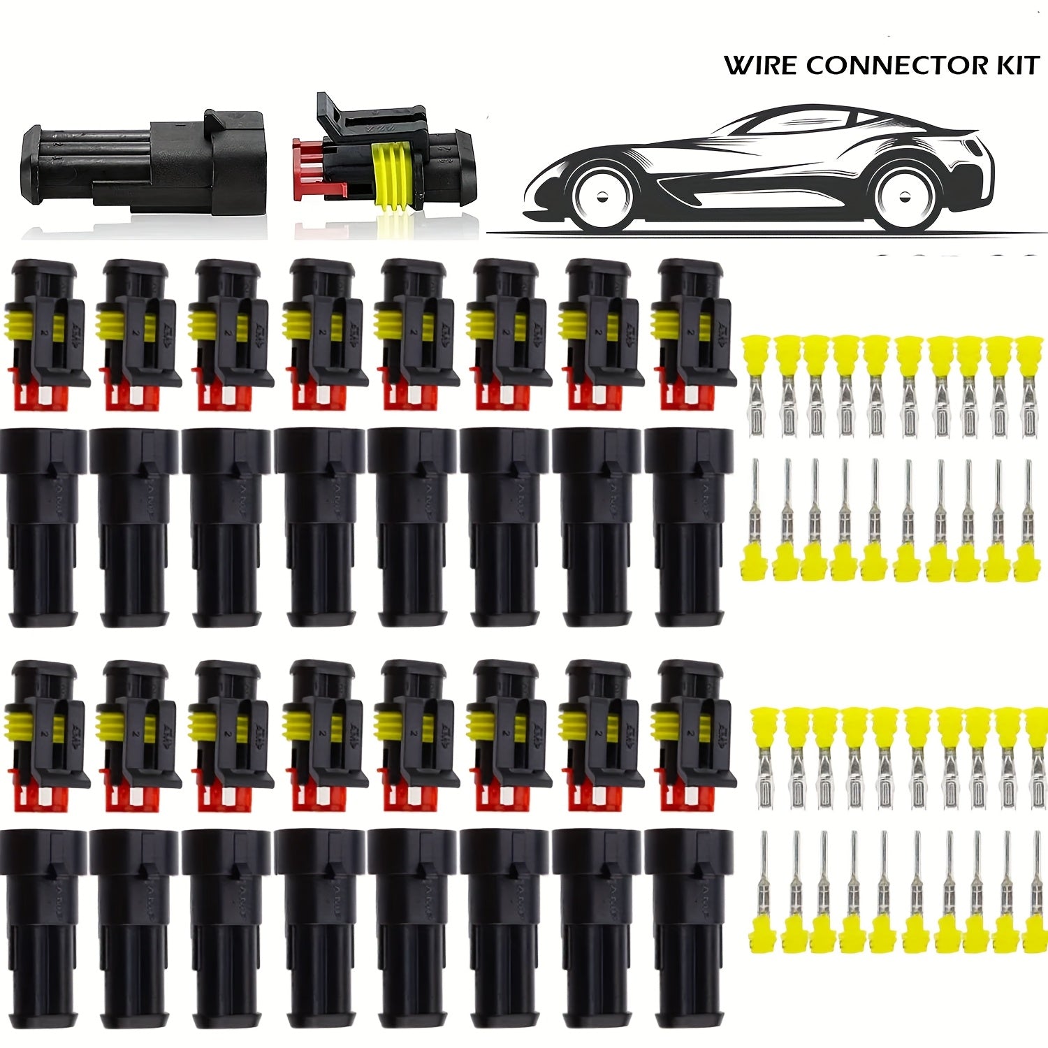 Male Female Electrical Connector Kit 2/10/12/20/40/272/370/640P Waterproof Wire for Car Boat Motorcycle