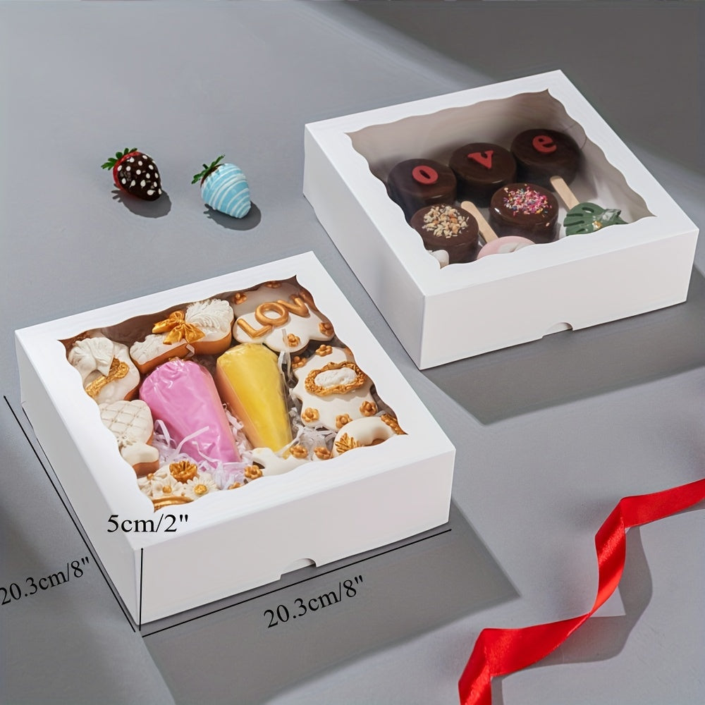 White Bakery Boxes with Window 20.32cm Pack of 6 15 30 for Cookies Pies