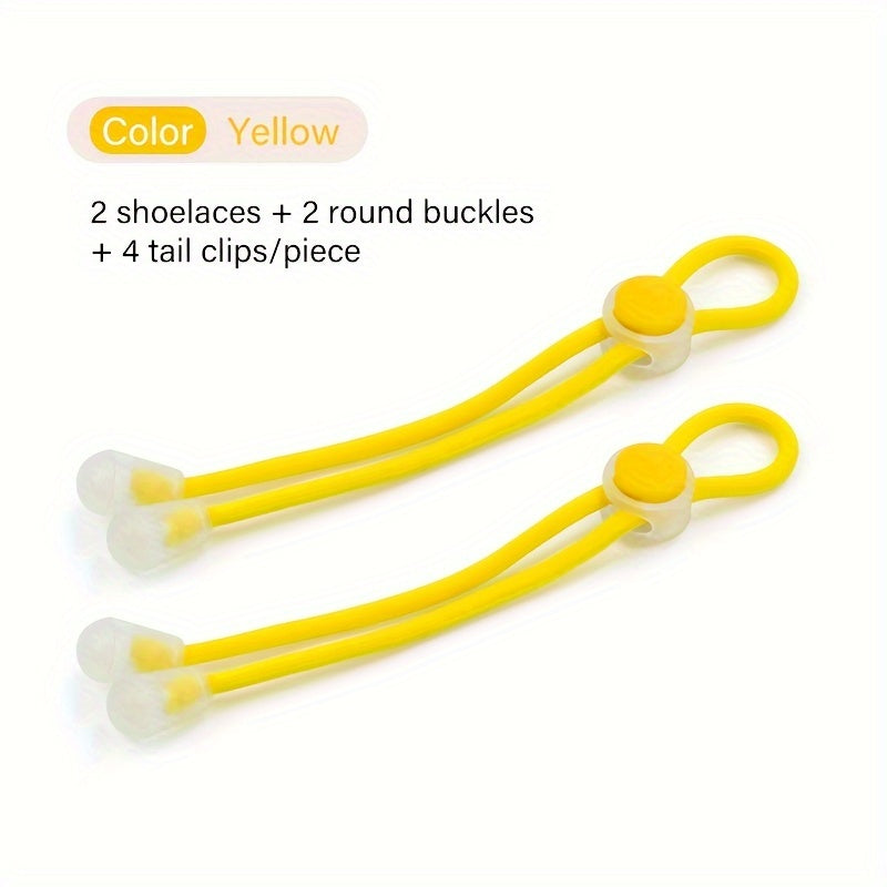 Unisex Elastic No-Tie Shoelaces with Adjustable Buckles for Sneakers
