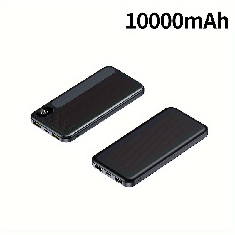 Banco de energía de 10000mAh con carga rápida de 22.5W, doble salida USB, pantalla LED, compacto y portátil para emergencias al aire libre