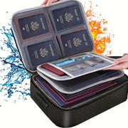 Fireproof Waterproof Document Organizer with Combination Lock Oxford Cloth Portable Briefcase for Laptops Passports Certificates
