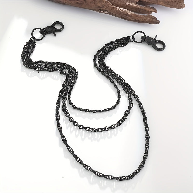 Men's Zinc Alloy Wallet Chain Keychain Multi-layer Hip Hop Rock Rapper Fashion Accessory