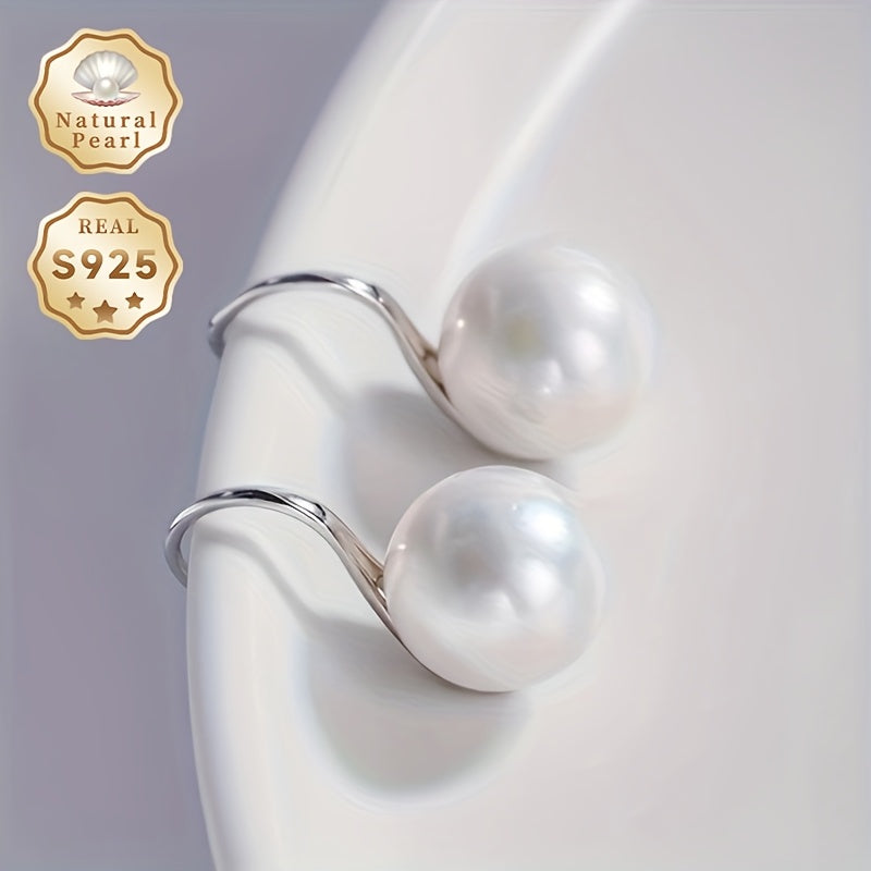 Zarif Vintage MUFAN Shirin Su Pearl Qaytish Bilaguzuklari - 11-12mm Tabiiy Pearl, Iyul Tug'ilgan Kuni To'pi, 925 Sterling Silver Qulflari, Kundalik Kiymak yoki Sovg'a Berish uchun Mukammal, Qoplamasiz Dizayn bilan Mint Honey Sovg'a Qutisi