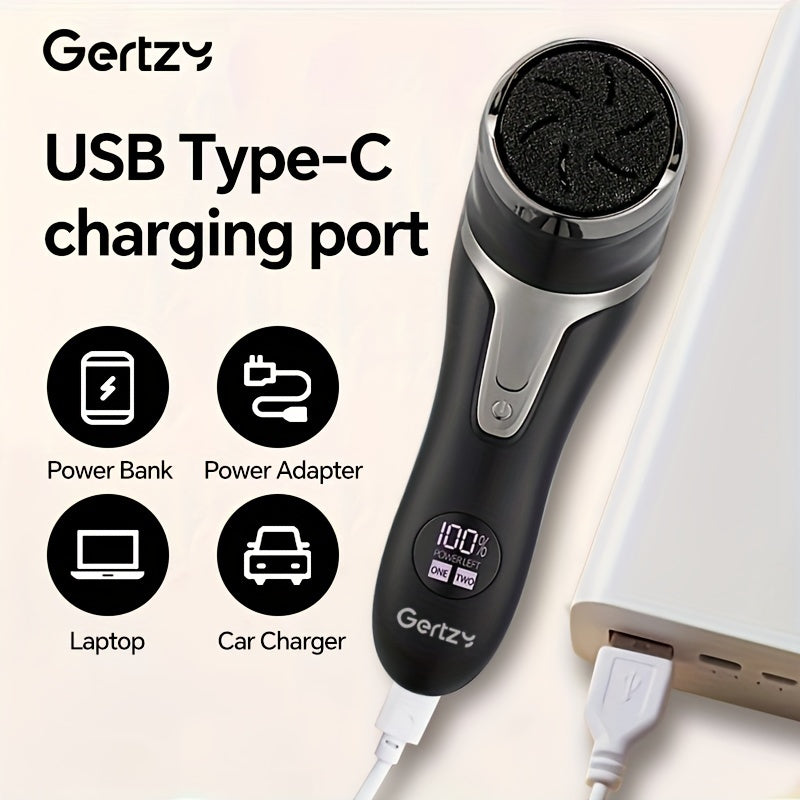 Electric Foot Grinder with Vacuum USB Rechargeable 2-Speed Pedicure Tool 4 Grinding Heads