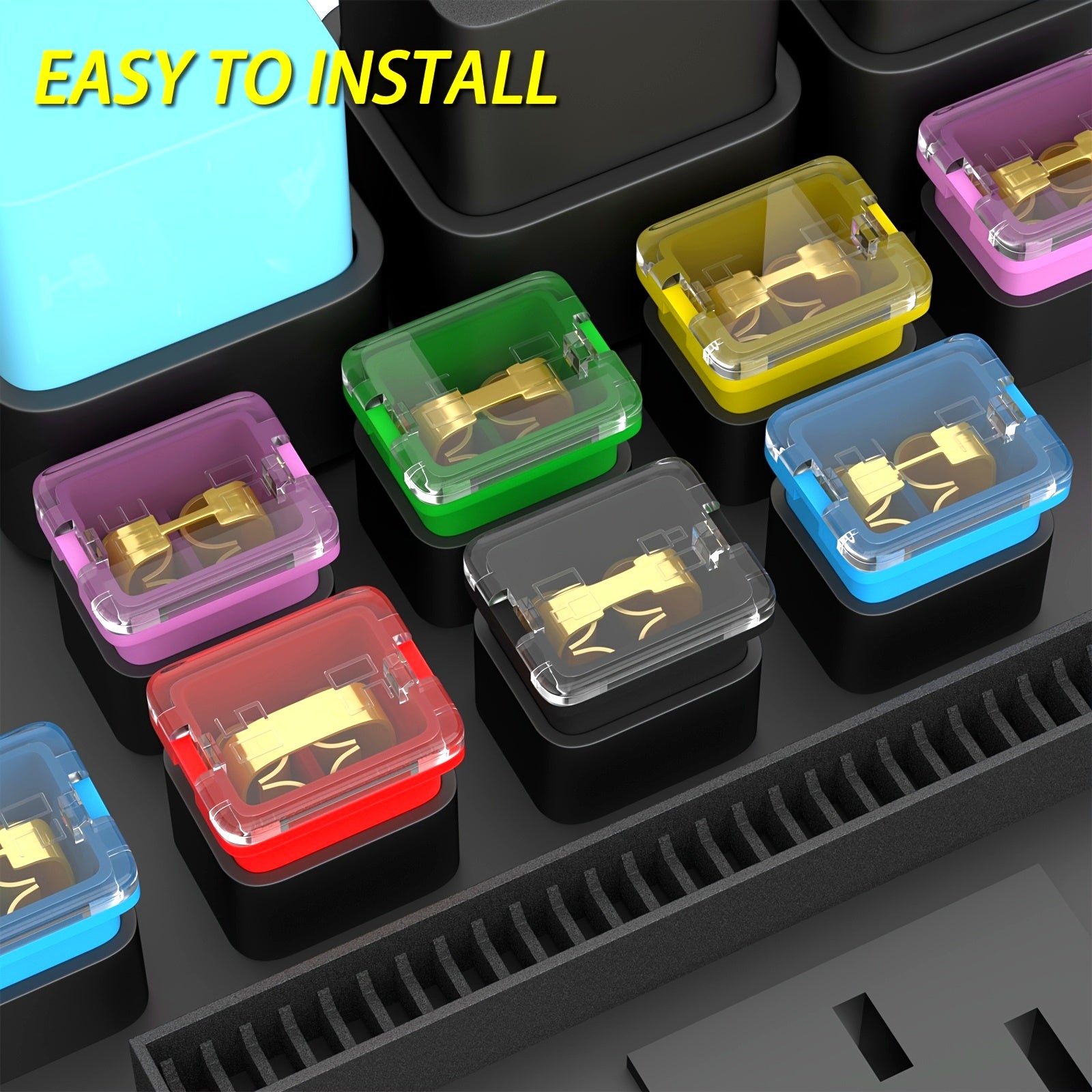 36PCS Car Micro Cartridge Fuse Set Low Profile Square Connected Box Shaped 20A 80A