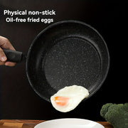 Non-Stick Cast Iron Frying Pan with Marble Coating 23cm Flat Bottom Hand Wash
