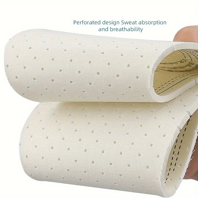 Mens Womens Cotton Latex Insoles Breathable Punched Design Size 36-46