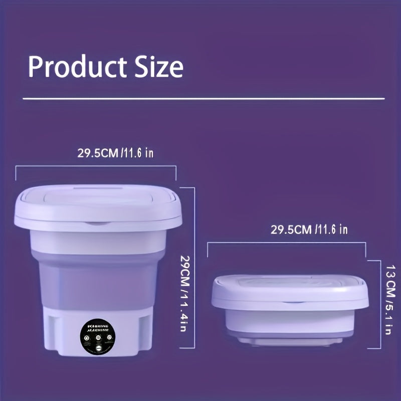 8L sig'imga ega, 3 rejimli va drenaj savatli portativ mini kir yuvish mashinasi kvartiralar, lagerlar, RVlar va sayohatlar uchun ideal; kiyim va ichki kiyimlarni samarali tozalaydi.