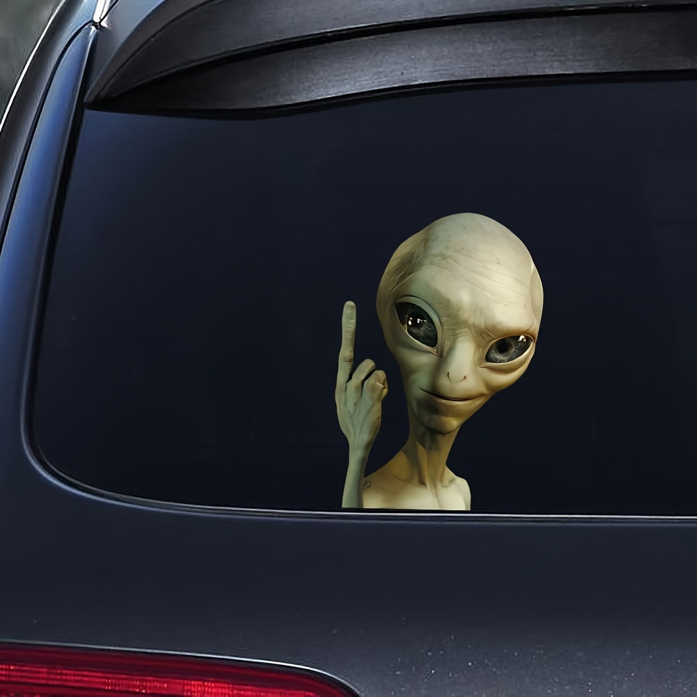 Adhesivo reflectante de decal de alien saludando, resistente al agua y al calor para coches y tanques de gasolina