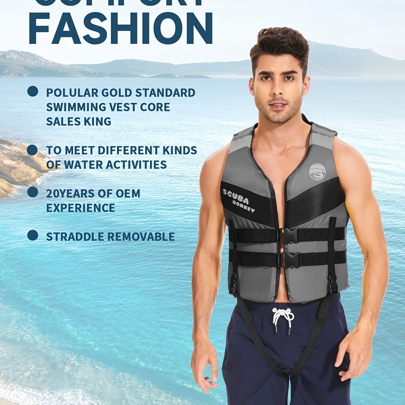 Plus Size Women's Swimming Vest Buoyancy Aid for Kayaking and Boating