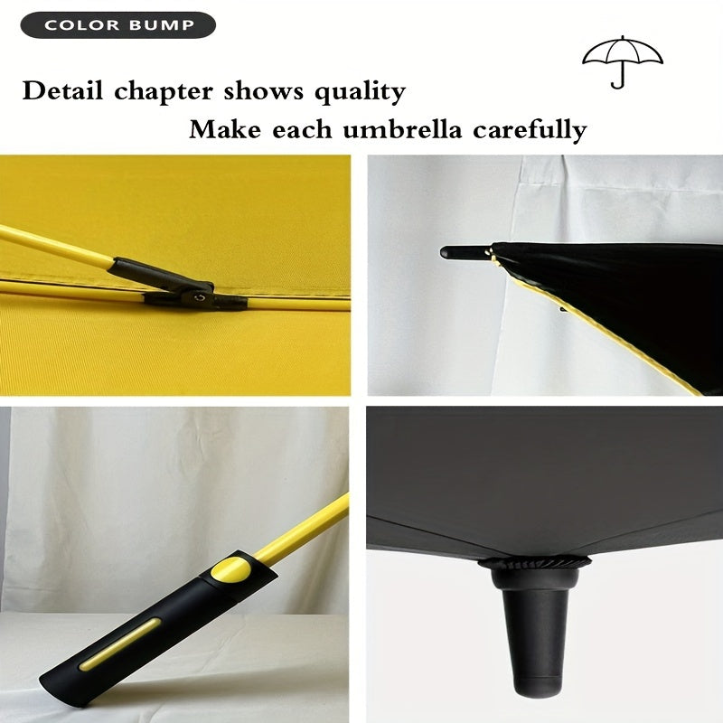 Minimalist Automatic Umbrella Water-Resistant Polyester Canopy Carbon Fiber Ribs Wind-Resistant