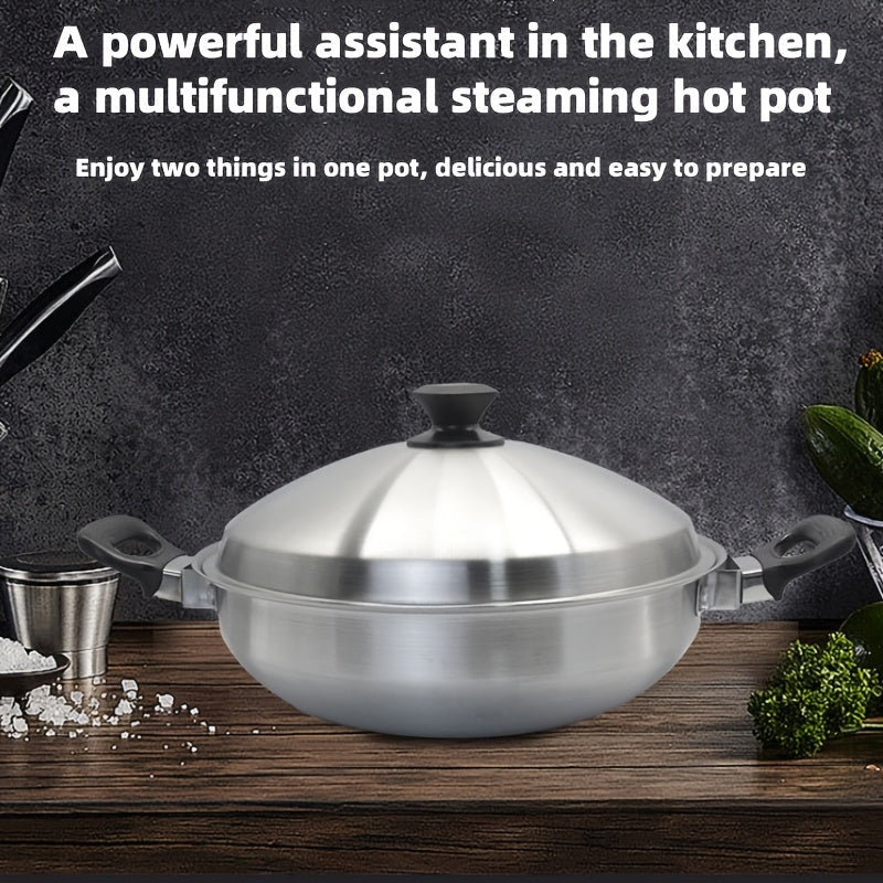 Olla de vapor de acero inoxidable de 35cm multi-funcional con olla caliente, con vaporera y freidora