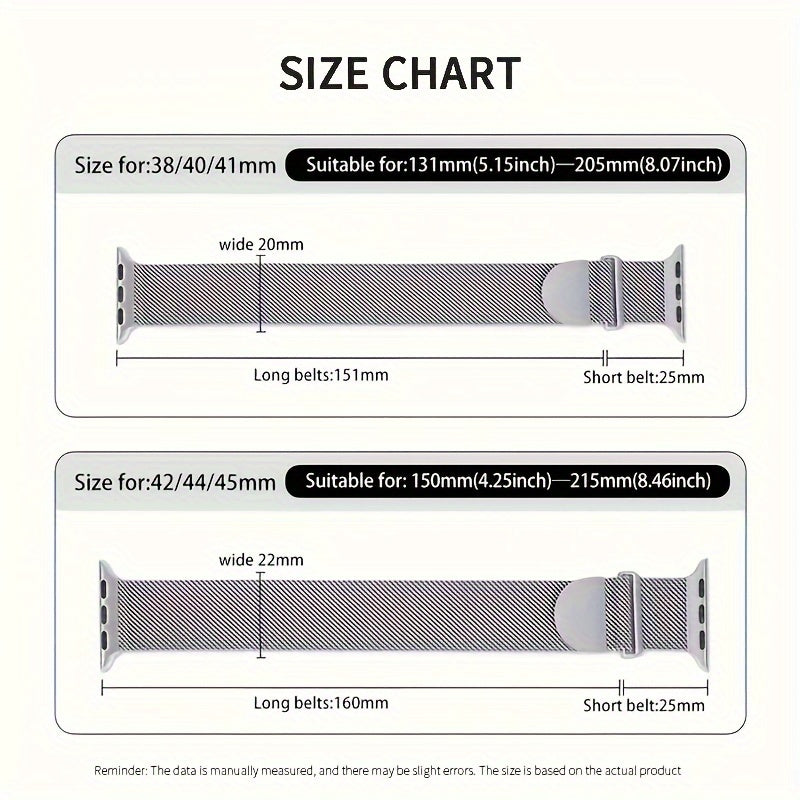 Stainless Steel Milanese Loop Watch Band for Apple Watch Series 7 6 8 SE 3 Men Women