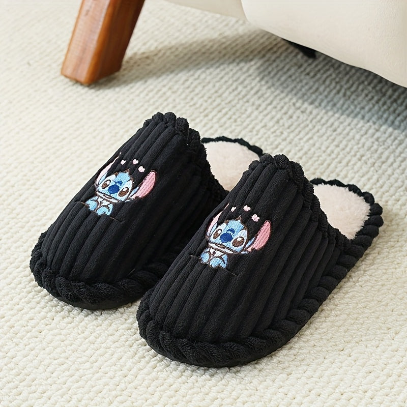 Ayollar uchun mo'ljallangan yumshoq uy chanoq, sirpanmaydigan, multicolor multfilmli tikuvli slippers