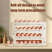 4-Tier Plastic Egg Holder for Fridge Large Capacity Automatic Dispenser