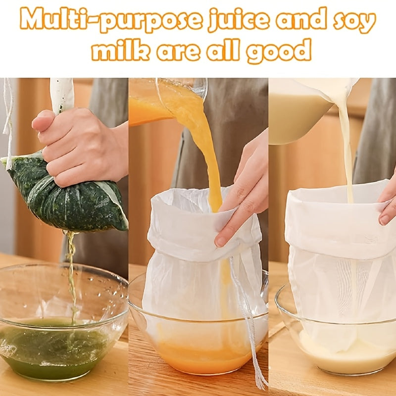 Set of 5 Fine Mesh Nut Milk Bags Reusable Strainers for Almond Milk Juice Coffee Tea