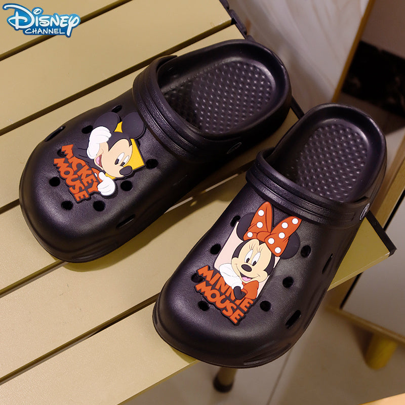 Kids Breathable Black Slip-On Sandals Casual Sports Pool Shoes