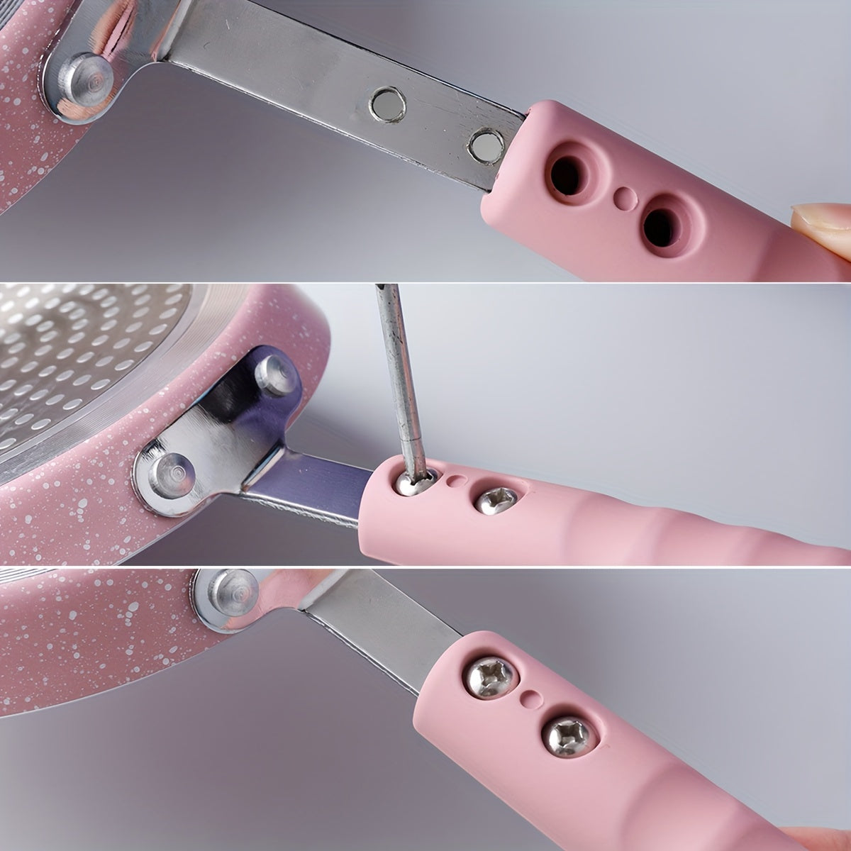 Sartén de aleación de zinc rosa antiadherente para cocinar filetes, panqueques, crepes y tortillas