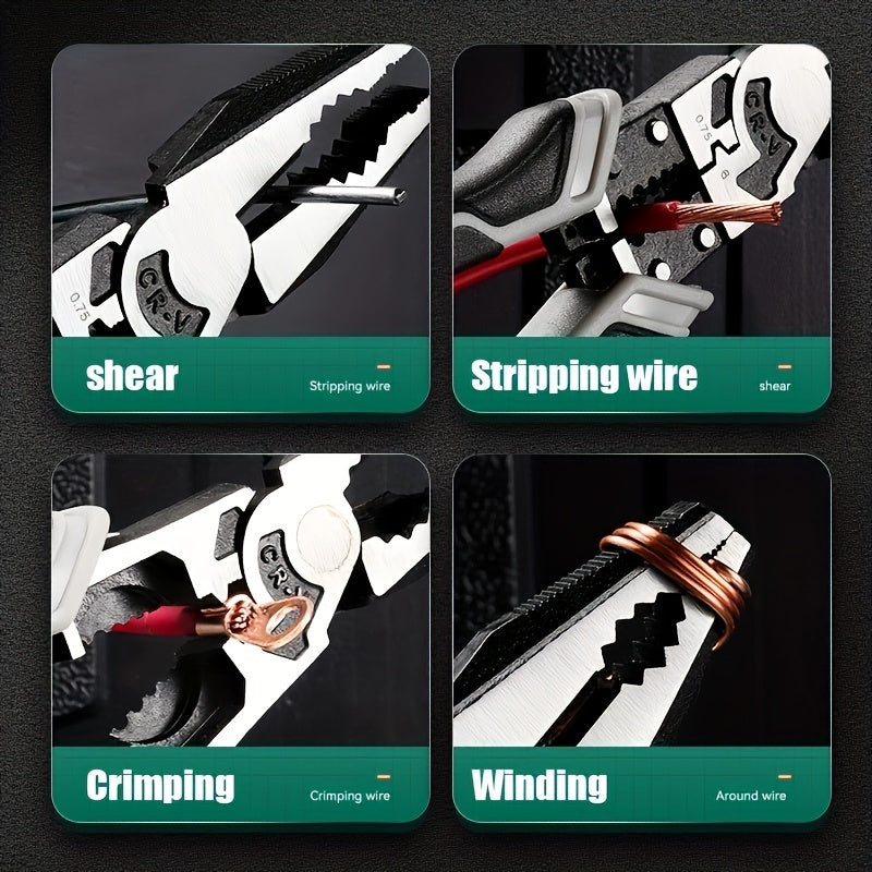 Alicate de punta diagonal con mango de acero cromo vanadio resistente a la oxidación, color negro, 6 pulgadas