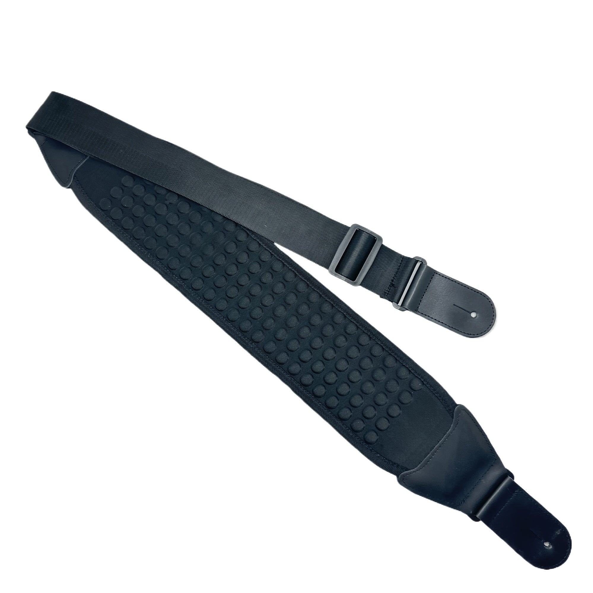 Correa para guitarra eléctrica y bajo de 4 pulgadas de ancho, longitud ajustable, negra con cierre y pestañas