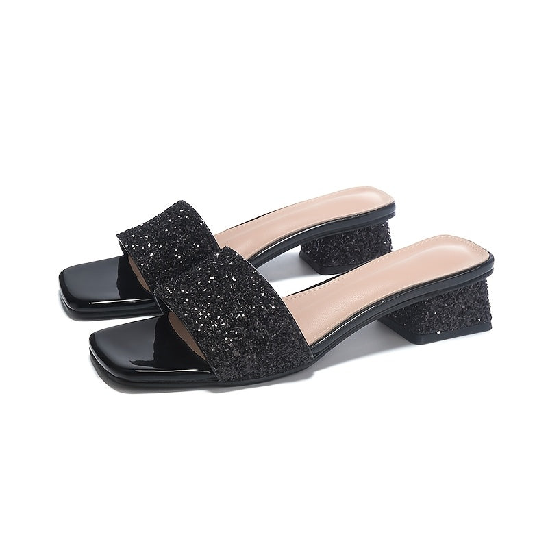 Ayollar uchun ochiq barmoqli slaydlar tashqi tekis sandalilar PU qalin poyabzal yozgi poyabzal