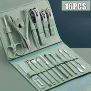 Stainless Steel Manicure Pedicure Set with Folding Bag, 4 8 12 or 16 Pieces
