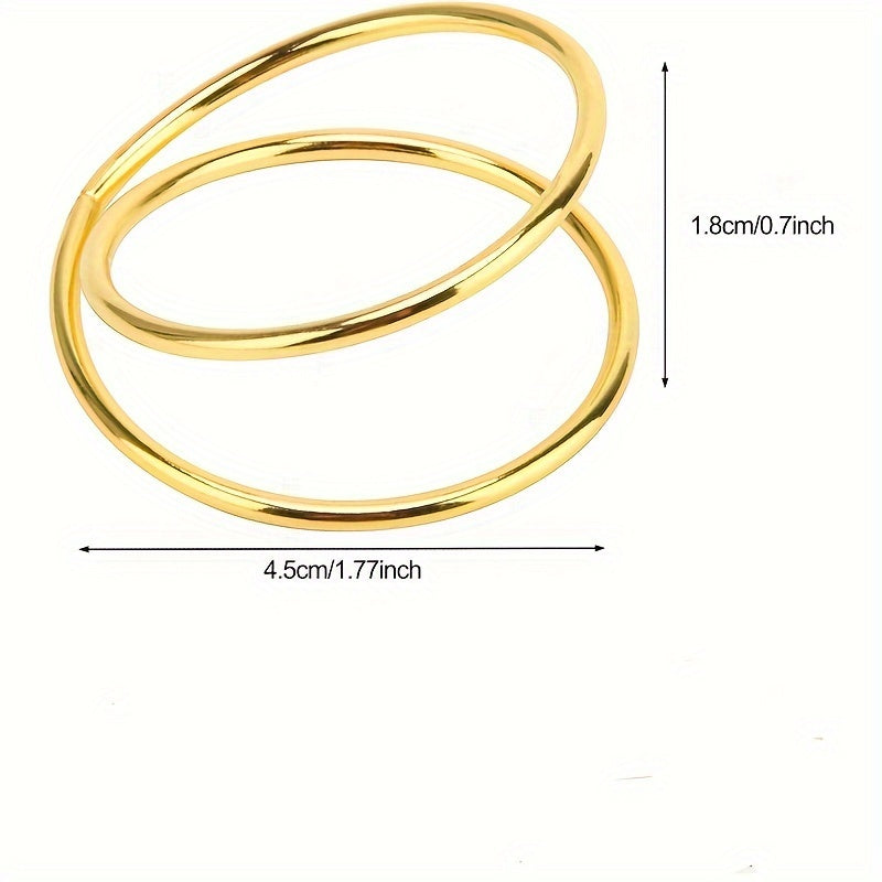 Set of 6 Zinc Alloy Napkin Rings for Table Decoration in Restaurant or Hotel