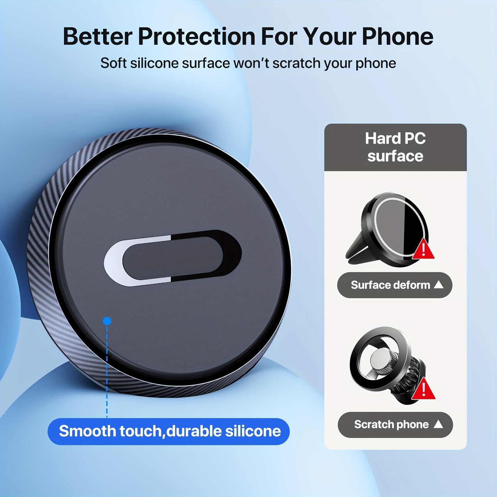 Магнитный автомобильный держатель для вентиляции с двойным крюком, надежный держатель для телефона, вращение на 360°